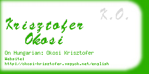 krisztofer okosi business card